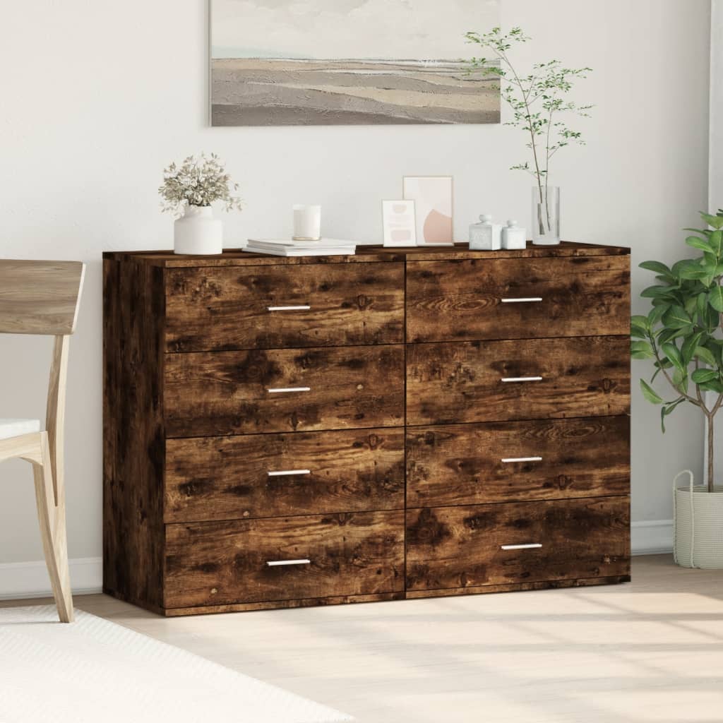 Sideboards 2 pcs Smoked Oak 60x39x80 cm Engineered Wood